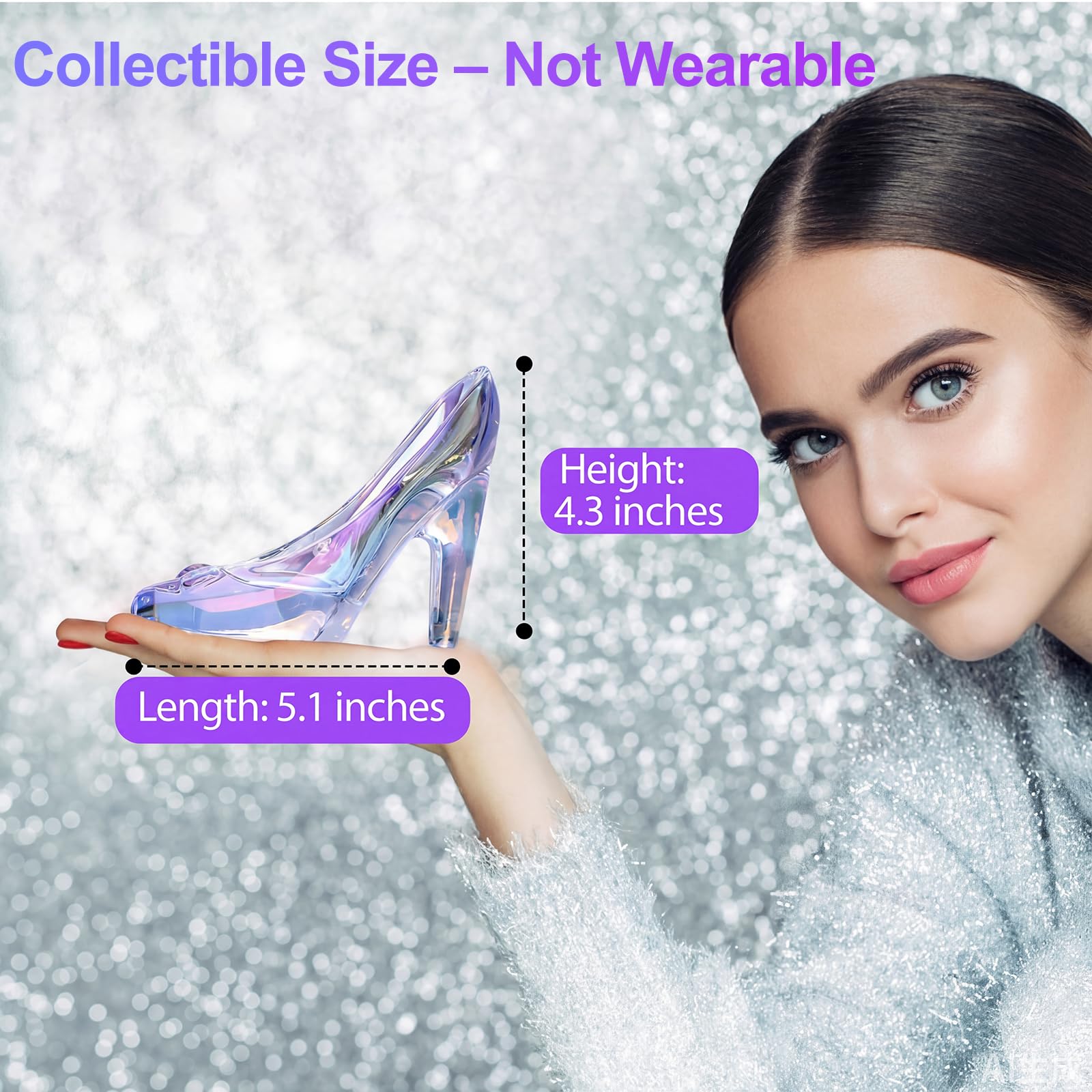 Amazon.com: Cinderella Glass Slipper - Colorful Crystal Glass Shoe